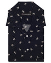 Printed Flower On Dark Navy Shirt