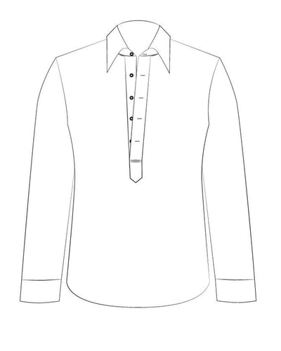 Pullover Shirt in Pale Red White Pin Stripes Seersucker