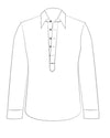 Pullover Shirt in Brown Linen Chambray