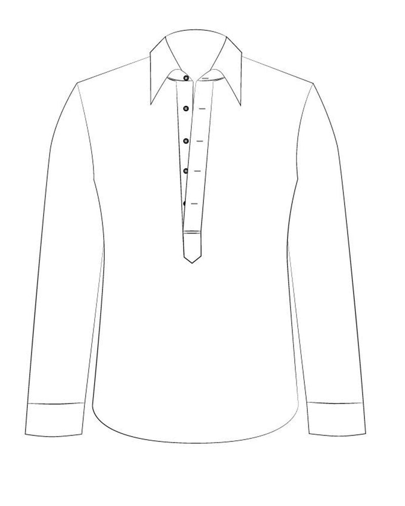 Pullover Shirt in Brown Linen Chambray