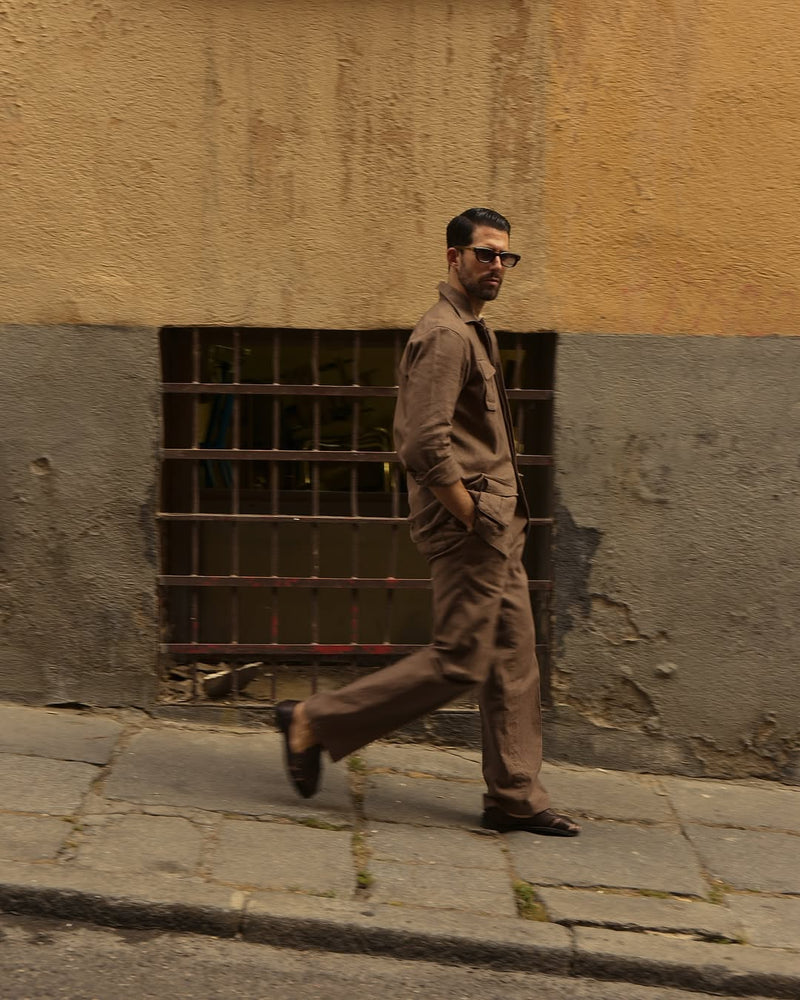 Linen Fresco Brown Pant