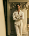High Waisted Pants in Linen Suiting Muslin