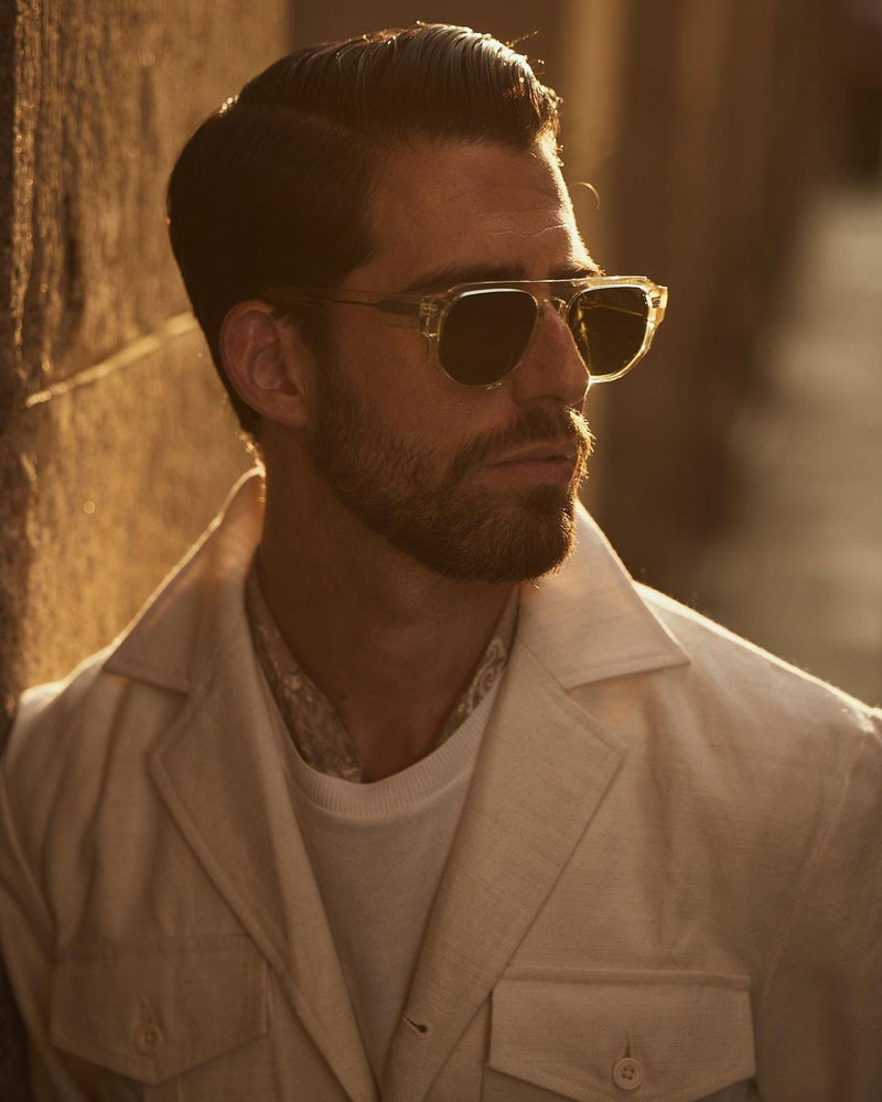 Linen Cotton Canvas Off White Safari Jacket