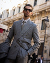 Drapers Black and White Glen Plaid Checks Suit