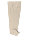 Weiche, cremefarbene Baumwoll-Twill-Hose