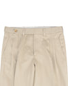 Weiche, cremefarbene Baumwoll-Twill-Hose