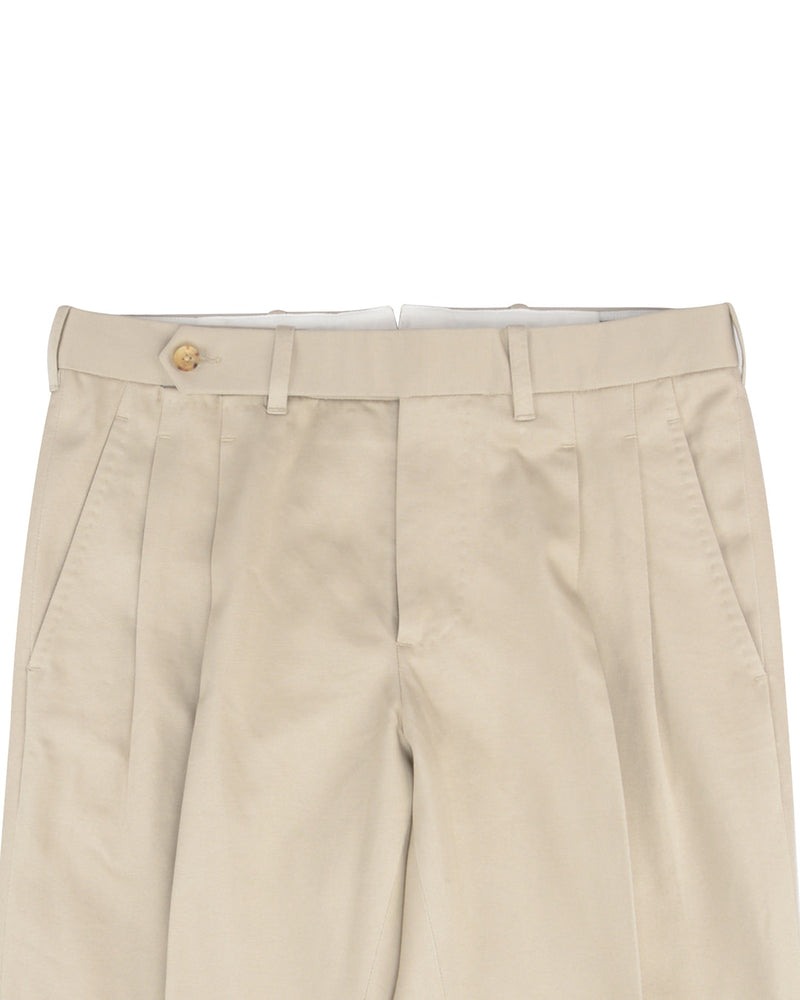 Weiche, cremefarbene Baumwoll-Twill-Hose