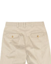 Weiche, cremefarbene Baumwoll-Twill-Hose