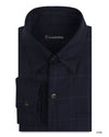 Dugdale Navy Windowpane Twill Hemd