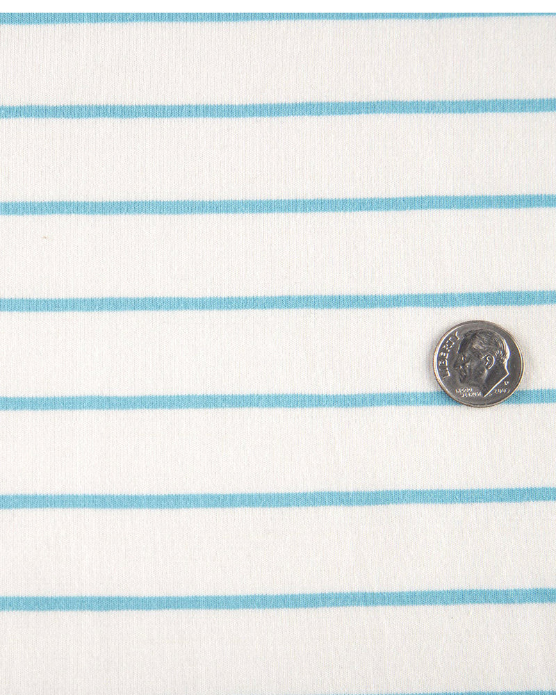 Weiß-blau gestreiftes Polo-T-Shirt