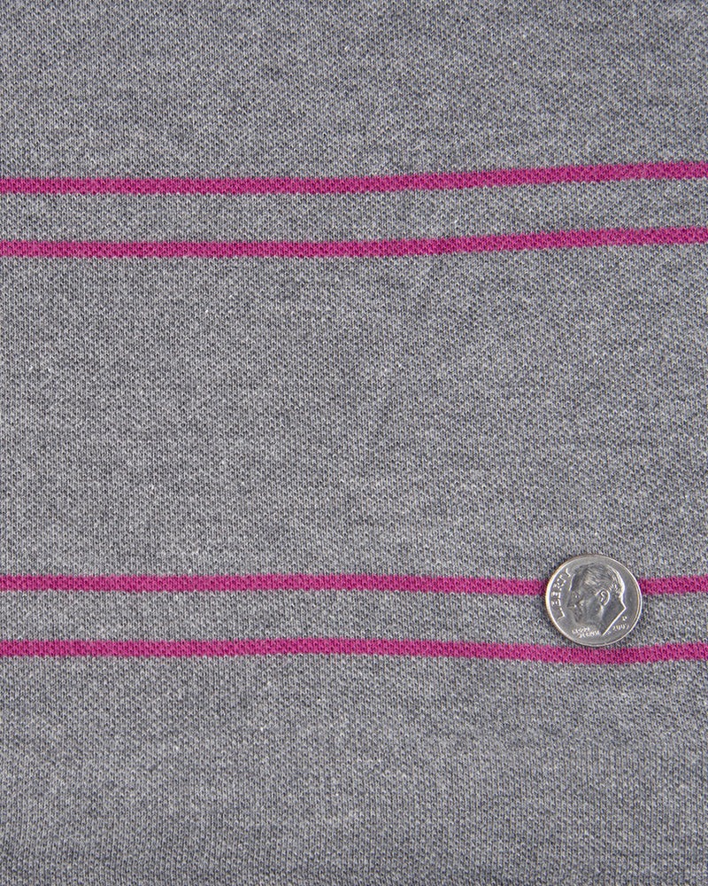 Graues fuchsiafarbenes Streifen-T-Shirt