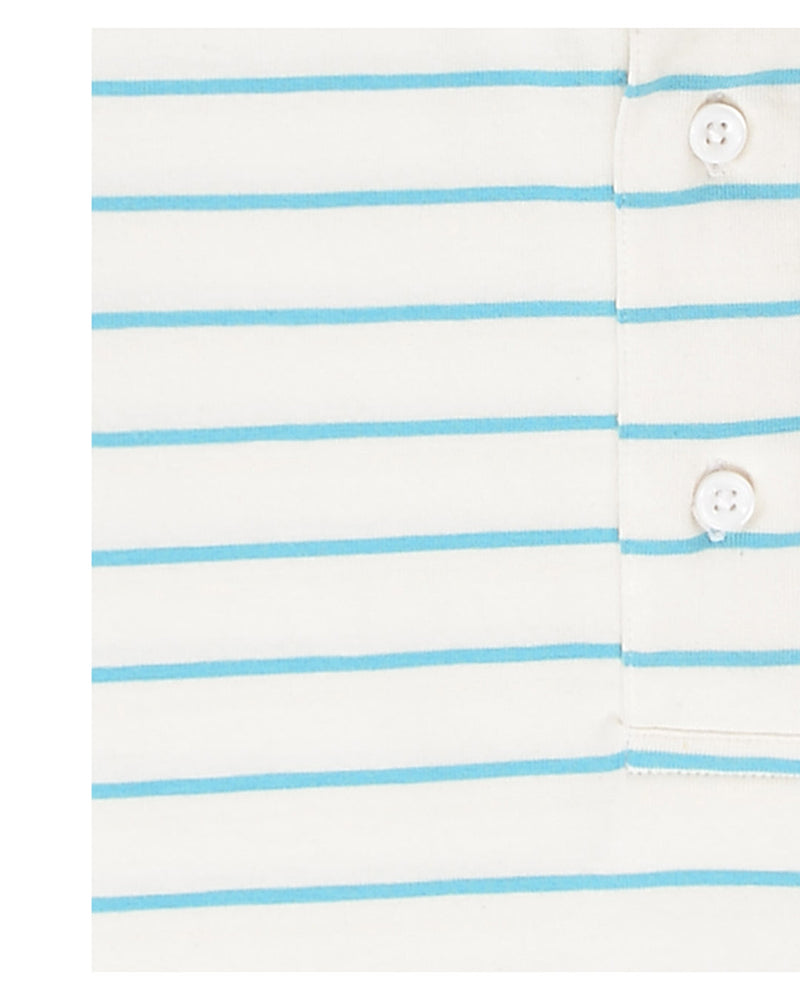 Weiß-blau gestreiftes Polo-T-Shirt