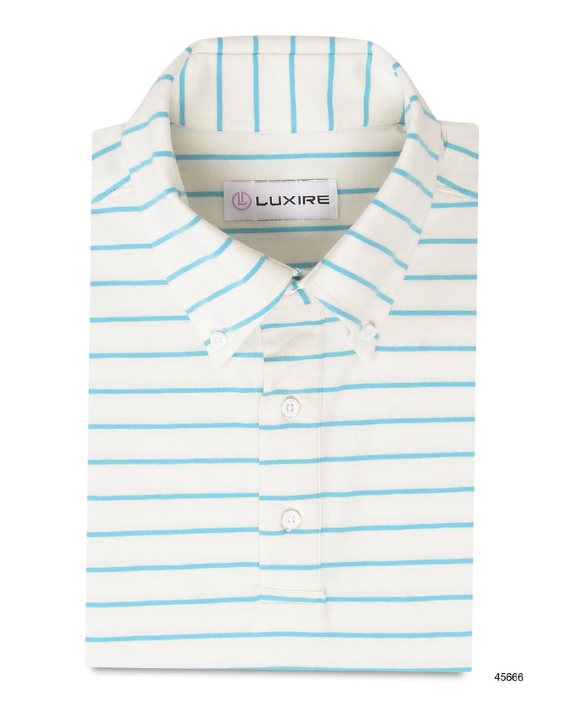 Weiß-blau gestreiftes Polo-T-Shirt