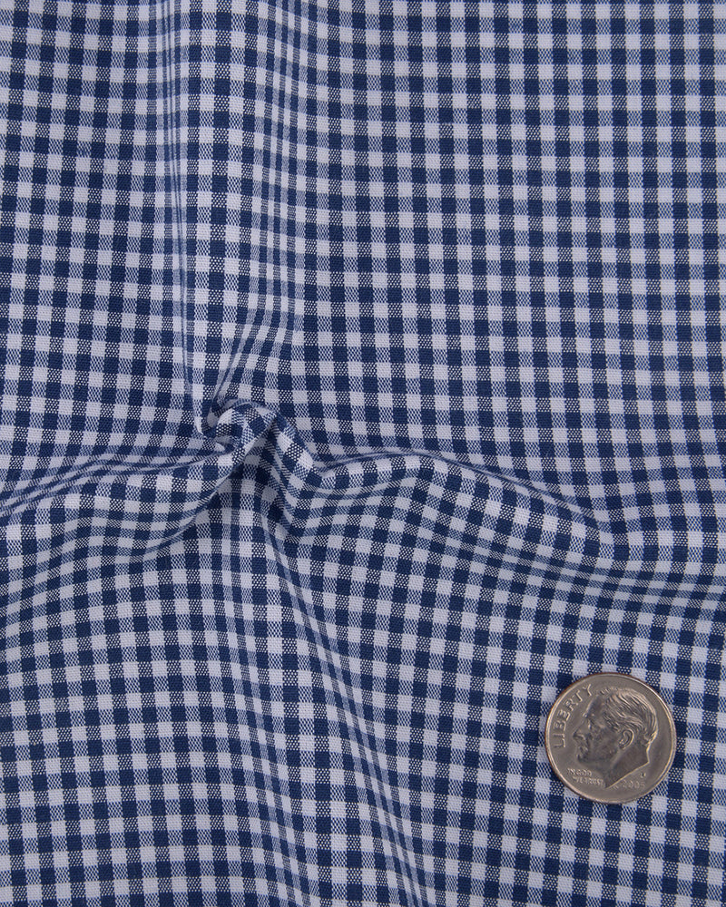 Chemise à carreaux vichy bleu Oxford
