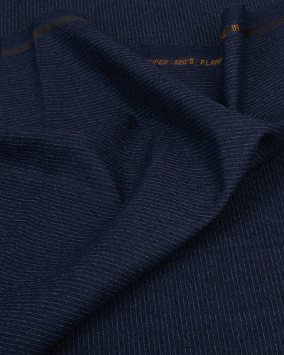 Vitale Barberis Canonico- 120s White Pin Stripes On Navy Flannel