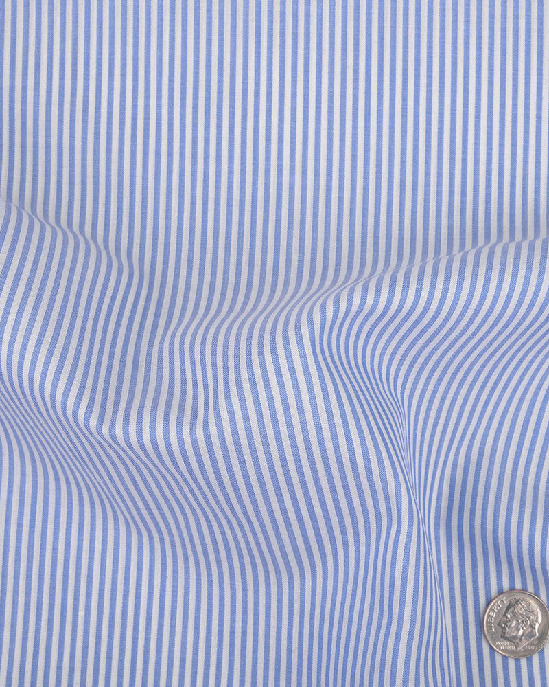 Carlo Riva Weiß Blaues Kleid Streifen