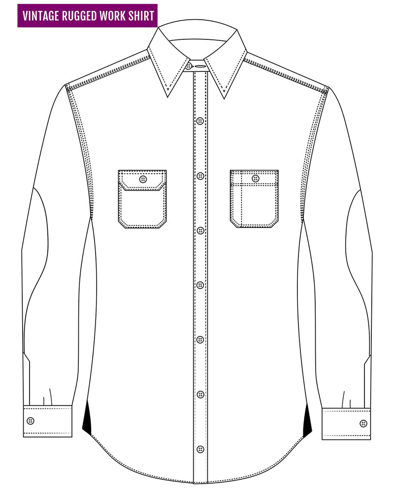 Grey White Tattersall Flannel Work Shirt