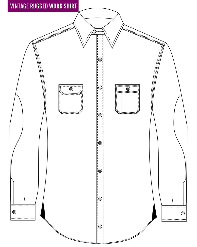 Dark Gull Grey Navy Plaid Flannel Work Shirt