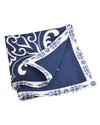 Pochette de costume - Imprimé blanc sur fond bleu marine