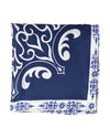 Pochette de costume - Imprimé blanc sur fond bleu marine