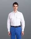 Chemise western en chambray Madapolam blanche Fresco