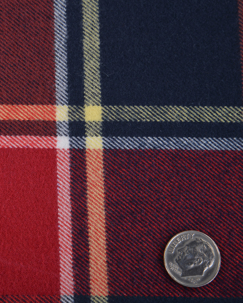 Flanell-Arbeitshemd mit Tartan-Muster in Rot und Marineblau
