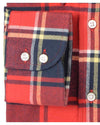 Flanell-Arbeitshemd mit Tartan-Muster in Rot und Marineblau