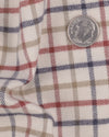Cremefarbener, roter, hellbrauner, karierter Flanell