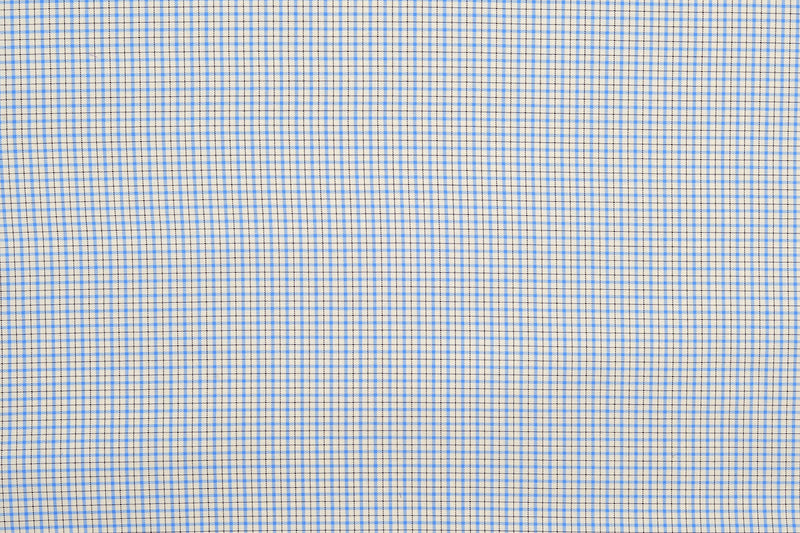 Blue Black on Cream Tattersall Twill