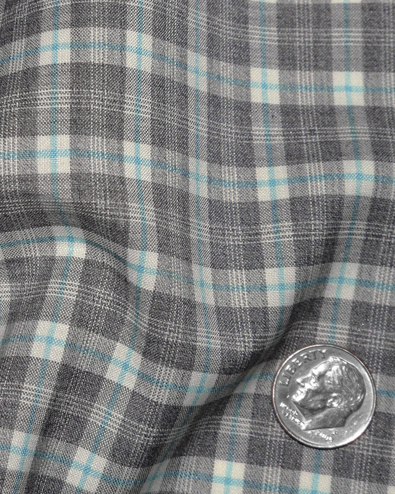 Zegna: Dunkelgraue Tartan-Karos