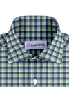Blauer grüner Tartan-Plaid auf Weiß