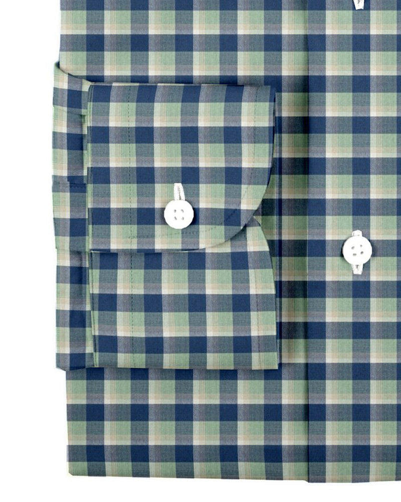 Blauer grüner Tartan-Plaid auf Weiß