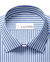Classic Blue Pencil Stripes on White