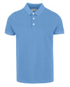 Stahlblaues Polo-T-Shirt aus Baumwolle