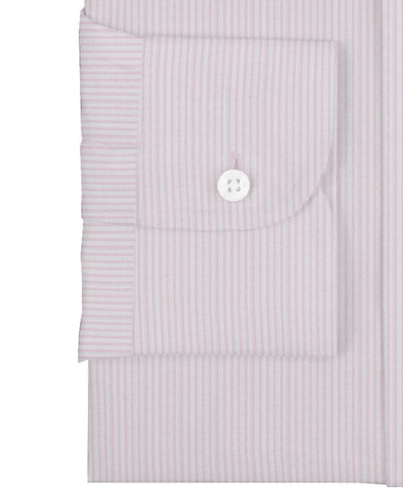 Chemise à rayures roses poudrés et blanches