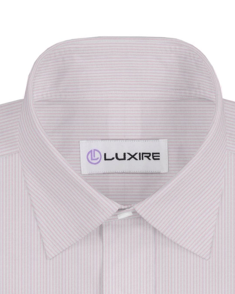Chemise à rayures roses poudrés et blanches