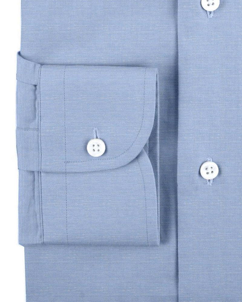 Carlo Riva: Leinen-Baumwolle: Sky Blue Slub Chambray