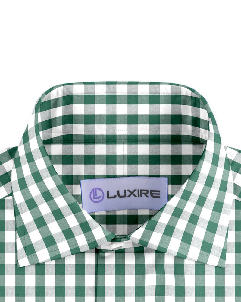 Green White Macro Gingham Checks