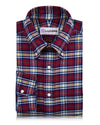Majenta Blue Tartan Flanell