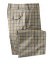 EThomas Tan Gris Tartan Plaid 130s Laine