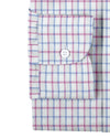 Leinen: Pink Blue Tattersall auf Weiß