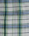 Pure Cashmere Scarf - Green Blue Cream Plaid