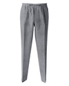 Loro Piana: Hellgraue Wollhose mit Kordelzug