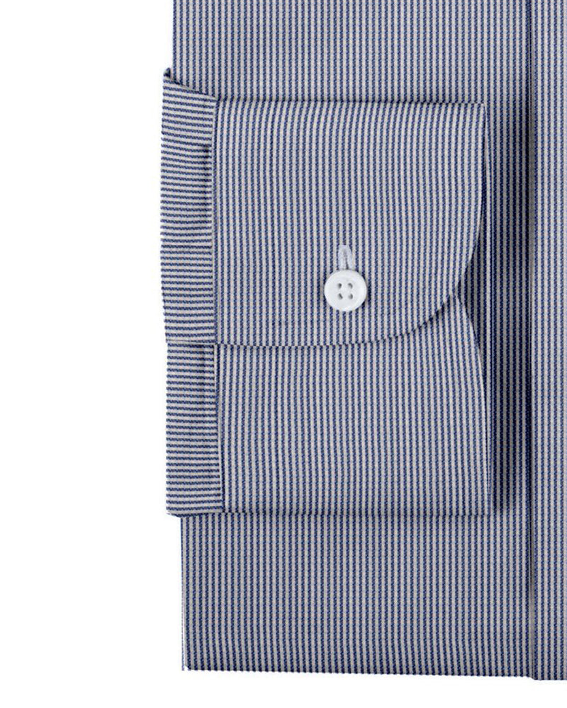 Albini: Dark Blue Dress Stripe