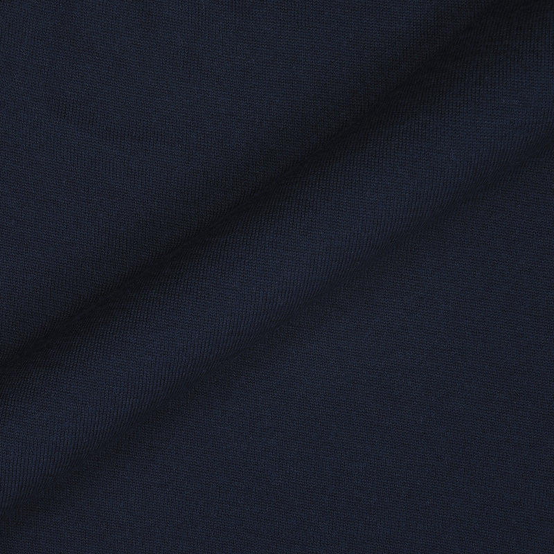 EZS Merino Wool Navy Long Sleeve Polo