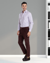 Tattersall-Hemd in Marine-Rosa