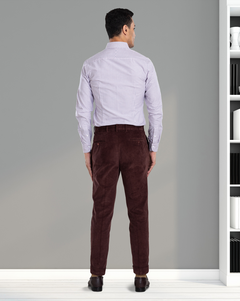 Tattersall-Hemd in Marine-Rosa