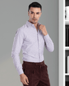 Tattersall-Hemd in Marine-Rosa