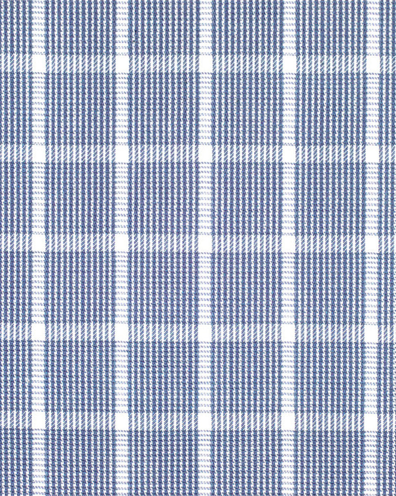 Navy Blue with White Grid Shirt