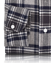 Dark Gull Grey Navy Plaid Flannel Shirt